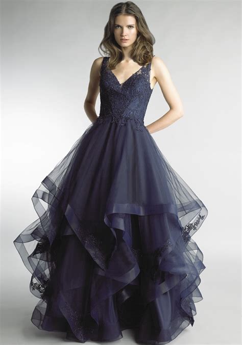 navy blue ball gowns|navy blue ruffle tiered gown.